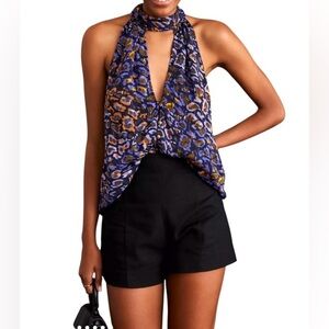Anthropologie Sleeveless Halter Tank Multicolor Lined size XXS (0) Feminine NEW